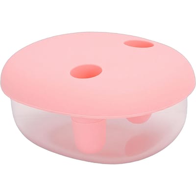 2-in-1 Geen Rommel Snack Container   Lekvrije Voedselopslag Snackdoos met Vingerdeksel Houd Handen Schoon pink
