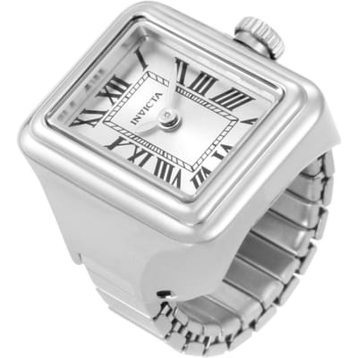 INVICTA Mini Ring 49894 Dameshorloge - Quartz Uurwerk - Roestvrij Staal met Zilveren Wijzerplaat - 18 mm
