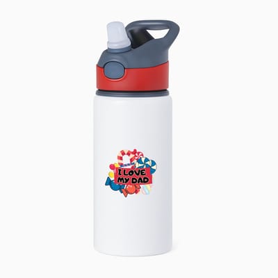 Hacebo® - Papa cadeau - waterfles met rietje rood - Papa - Vader - Vader verjaardag - met opdruk - Vader cadeau - Vader cadeautjes - Vaderdag cadeau - Vader cadeautjes verjaardag - liefste papa - Leuk kado om te geven - water fles - 650ML