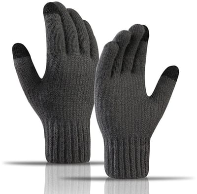 longziming -Winter Handschoenen met Touchscreen – Dik & Warm – Geschikt voor Fietsen en Outdoor – Thermische Handschoenen – Grijs