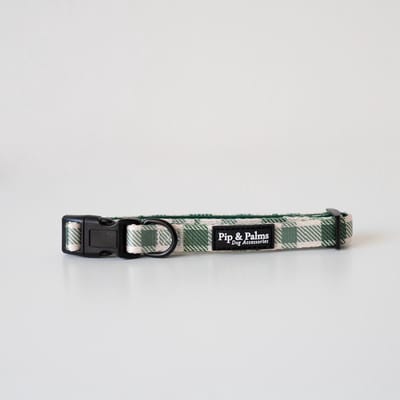 Pip & Palms - Honden Halsband Perfect Picnic - Groen - Maat XS (22–30 cm) - 1,5cm breed - Comfortabel & Stijlvol - Hondenhalsband - voor Kleine honden