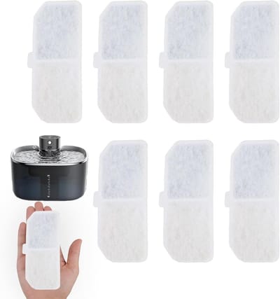8 Stuks Vervangfilters voor Kat Fonteinen – Ultra Stille 2.5L, Drievoudig Efficiënt Filteren, Ideaal voor Gezonde Hydratatie van Katten