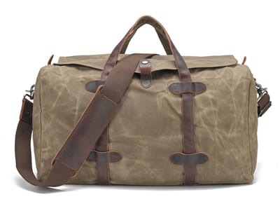 DE LAMASSU® Vintage Canvas Reistas 55 cm – Unisex Weekendtas 40L – Sporttas & Reis Duffel met Leren Details