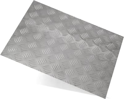 Aluminium Plaat - Traanplaat Checker - Industriële Toepassingen - Antislip Profiel - 400 x 400 Mm - Zilver
