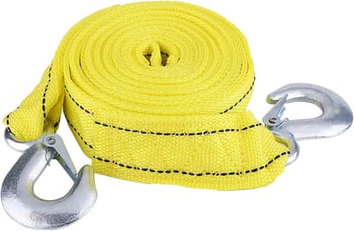 Thijox - Trekhaak 4 meter - 5 ton Aanhangwagen Sleepkabel - Sterke Trekriem met Haken - Hulpvoertuiggereedschap - Nylon en Smeedijzer
