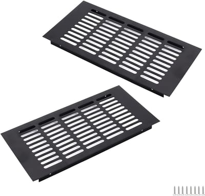 Dailygoods - Aluminium Ventilatierooster 300 x 150 mm - Zwart Vierkant