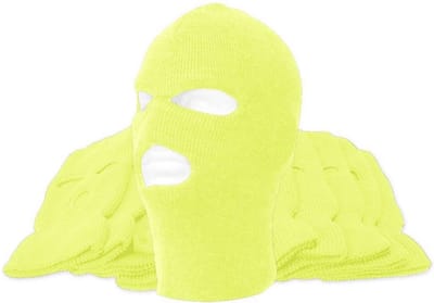 Bivakmuts 3 gaten neon geel - Warme muts - Rekbaar - One Size - Balaclava - Motor