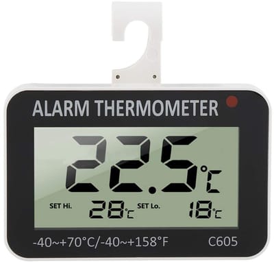Dailygoody - Digitale Koelkastthermometer - Temperatuurmeter met Alarm - LCD Scherm - Geschikt voor Koelkast en Vriezer - Nauwkeurige Metingen -