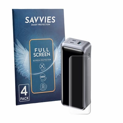 Savvies - Screenprotector voor Anker Prime A110A 300W - Folie Beschermfolie transparant volledig dekking 4 Stuks