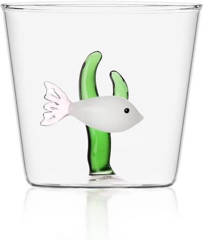 Ichendorf Milano - Waterglas White Fish Green Seaweed - Waterglazen