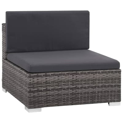 vidaXL - 6-delige - Loungeset - met - kussens - poly - rattan - grijs