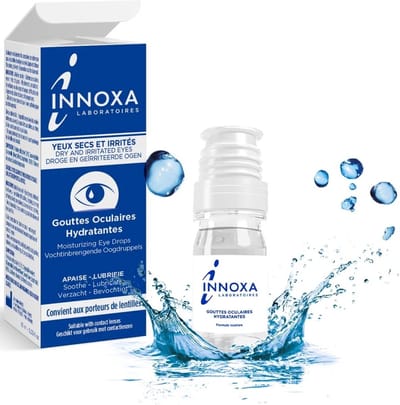INNOXA Wit - Hydraterende Oogdruppels - Droge en Geirriteerde Ogen - Triple Action - Conserveermiddelvrij - 2 x 10 ml