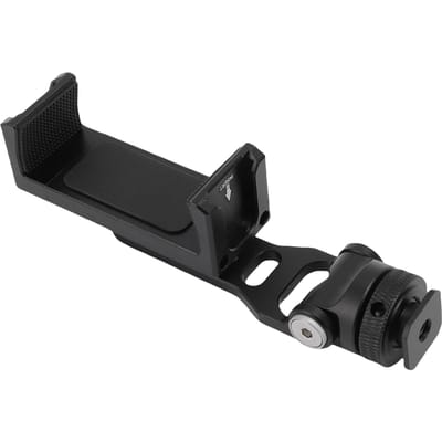 Support de téléphone sabot flash Rotation à 360 degrés Trépied pour appareil photo Support de téléphone avec 2 sabots froids et 1 interface à vis 1/4 pouce black