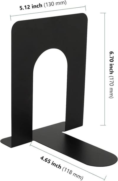 Cosensi- Boekensteunen Zwart - 12 Stuks - Zware Metalen Steunen - Antislip Basis - Roestbestendig - Decoratief Ontwerp - Boeksteun