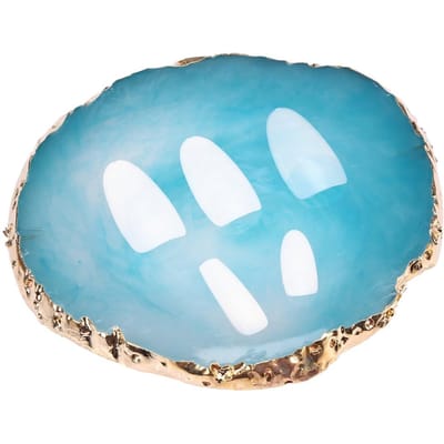 Natuurlijke Hars Steen Nail Art Bord Gel Polish Houder Tekenen Kleurenpalet Nagel Display Blauw blauw