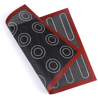 Herbruikbare Siliconen Bakmatten Anti-aanbak BBQ Grillmat Pad Bakplaat Ovenmat Picknick Koken Koekjesbakplaat Barbecue Oven Gereedschap black