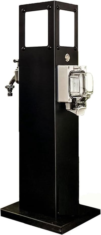 Waterkolom Buiten - Kraan Paal - Tuin Bewatering - Met Licht Stopcontact - 60 cm - Zwart