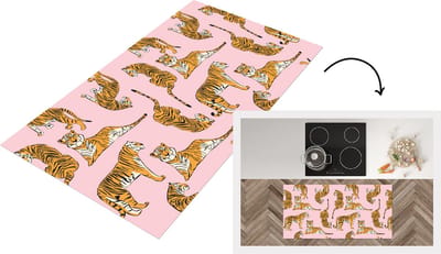 Keukenloper - Loper keuken - Patroon - Tiger - Dieren - 120x60 cm - Keukenloper vinyl