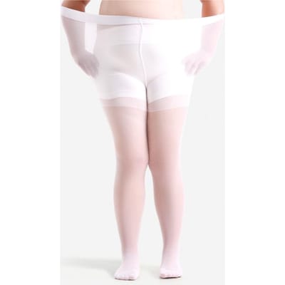Collants Fins Grande Taille Femme 20 Deniers Taille Haute Bas Nylon Super Élastique XL-4XL Grande Taille Pour Grandes Dames 150 Kg / 330 Lbs XXL white