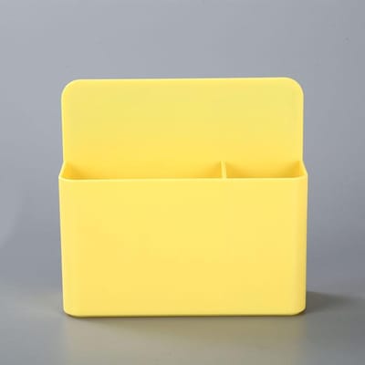 Porte-stylo magnétique en plastique, boîte de rangement pour marqueurs effaçables, organisateur de crayons pour la maison, le bureau, le tableau blanc, le réfrigérateur jaune