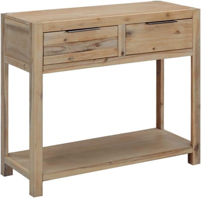 Rustieke consoletafel - Houten haltafel - Opbergen en decoreren - Massief acaciahout - 82 x 33 x 73 cm