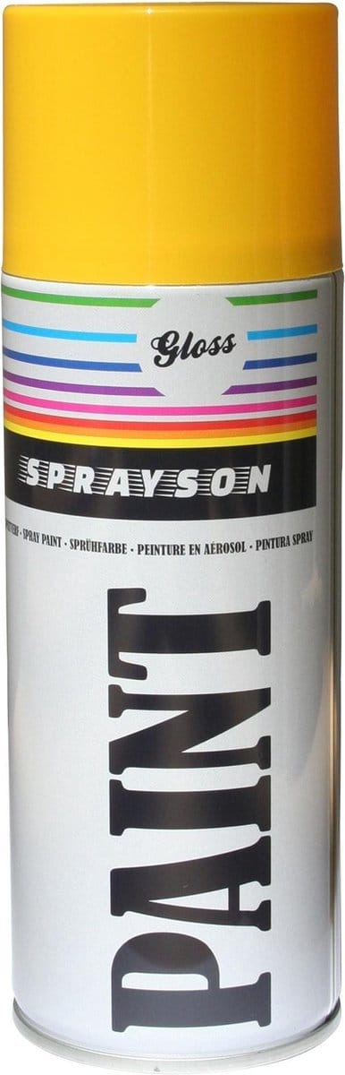 Sprayson Hoogglans gele spuitlak - 400 ml - veelzijdig en eenvoudig in gebruik