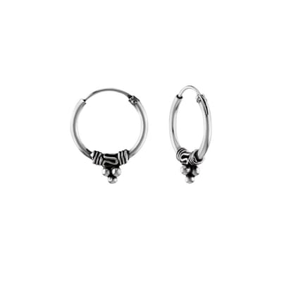 Bijoutheek Bali hoop Oorringen zilver (10mm)