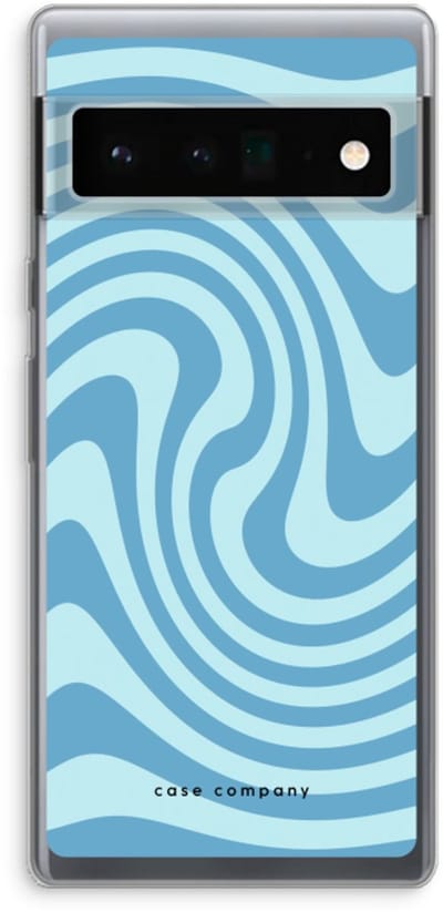Case Company® - Hoesje geschikt voor Google Pixel 6 Pro hoesje - Swirl Blauw - Soft Cover Telefoonhoesje - Bescherming aan alle Kanten en Schermrand