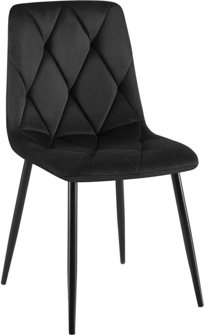 CLP Clairton Eetkamerstoel - klassiek - met zwart metalen frame - Belastbaar tot 150 kg - fluweel - Velvet - Fluweel/zwart