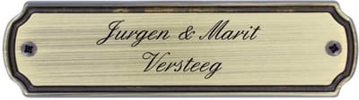 Brons naambord 155 x 42 mm