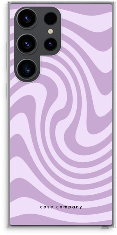 Case Company® - Hoesje geschikt voor Samsung Galaxy S23 Ultra hoesje - Swirl Paars - Soft Cover Telefoonhoesje - Bescherming aan alle Kanten en Schermrand