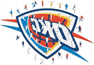 Iconic Puzzles - NBA houten puzzel, meerkleurig, Oklahoma City Thunder, OklahomaCityThunder-L