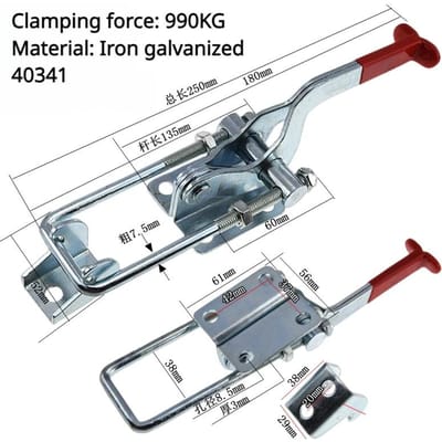 304 Roestvrij Staal / Gegalvaniseerd IJzer Snelbevestiging Verstelbare Gesp Sluiting Klem Box Gesp Horizontale Bevestiging Deurbout Klem