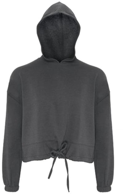 TriDri - Cropped Oversized Dames Hoodie - Charcoal maat XS