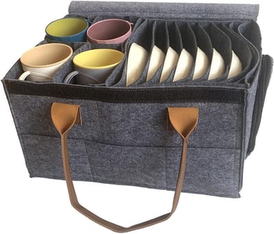 Tas organizer Opvouwbaar - Diaper - Luier - Luiertas - Grijs - Vilt - Kind - Vakken - Buggy tas - Babytas - Auto organizer - Kleding - Reistas - Opbergtas - Verzorgingstas - Grijs