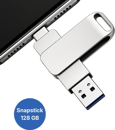WB Goods Snapstick 128 GB- Safesnaps - Mobiele Opslag - Phonestick - Voor Iphone & Android - Geheugenstick usb - Extern Geheugenopslag - Flashdrive Voor iPhone - Flash Drive - USB STICK - Iphone 15, 16 & 17