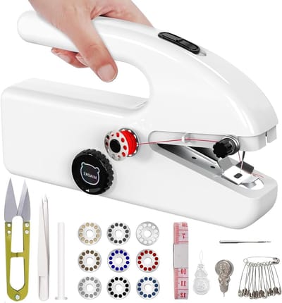 Draagbare Handnaaimachine met Batterij en Type C Voeding, 2 Snelheden, Ideaal voor Beginners en Thuisgebruik, Compact en Gebruiksvriendelijk