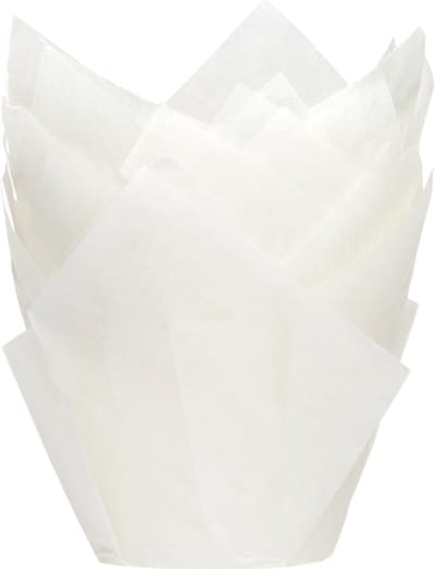House of Marie Muffin Bakvormen - Muffin Vormpjes Papier - Tulp Wit - pk/36