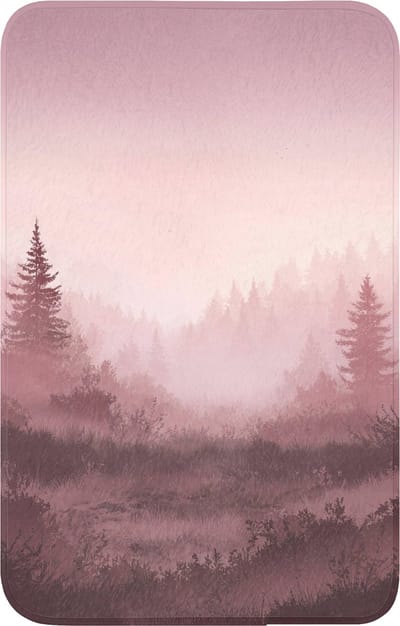 WC mat 50x80 cm - Antislip - Landschap - Mistig - Roze - Toiletmat - Vloermat - Douchemat - Toilet tapijt - Toiletmatten