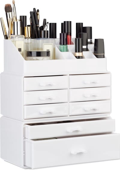Make up organizer - 8 lades - wit