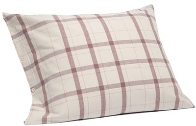 Yumeko kussensloop flanel mauve check 50x60 - Biologisch & ecologisch - 1 stuk