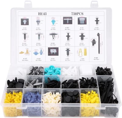 auto bevestigingsclip set 730 delig - klemmen set - pluggen set - carrosserieclips - clipset