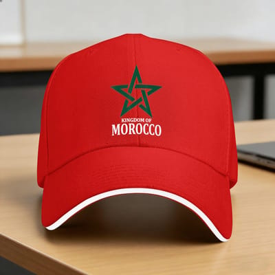 Koninkrijk Marokko Vlag Casual Baseballpet Wandelen Vissen Hip Hop Hoeden Zomer Koppel Vrouwen Getailleerd Retro Baseballpetten One Size red