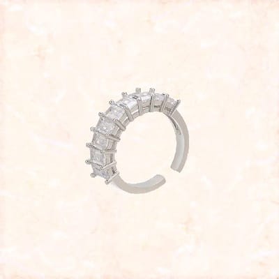 Jobo By JET - Dames ring - Zilverkleurig - Verstelbaar - Diamantjes - Steentjes
