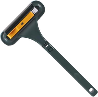 Raamscherm Borstel - Stofdoek Gadget - Schermen Reinigen - Met Water Schraper - 45 x 23 x 2 cm - Groen