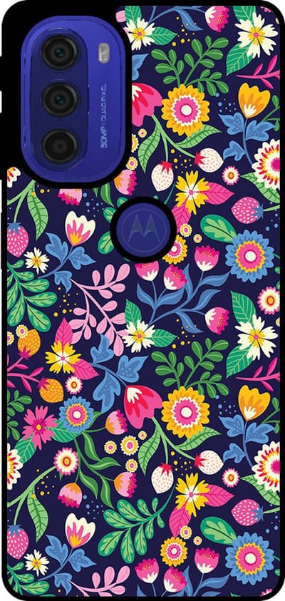 Smartphonica Telefoonhoesje Geschikt voor Motorola Moto G51 met bloemen opdruk - TPU backcover case flower design geschikt voor Motorola Moto G51
