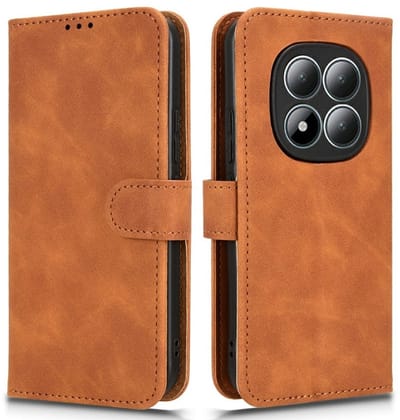 Coverup Hoesje - Geschikt voor Xiaomi Redmi Note 15 Pro 5G Hoesje - Coverup Book Case - Bruin