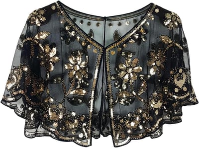 Transparante Sjaal met Pailletten - Omslagdoek Dames - Feestelijke Outfit - Lichtgewicht en Ademend - One Size - Transparant