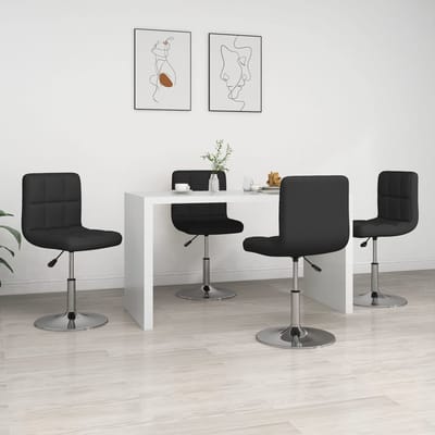 vidaXL - Eetkamerstoelen - 4 - st - kunstleer - zwart