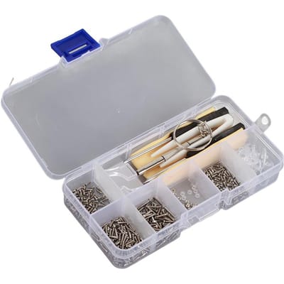 Kit de Réparation de Monture de Lunettes Vis Rondelles Pièces Support de Nez Embout de Tournevis Accessoires 500 Pièces